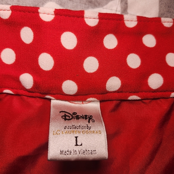 Disney Lauren Conrad collab Minnie Mouse shorts red polka dot bow women's large - Picture 8 of 11